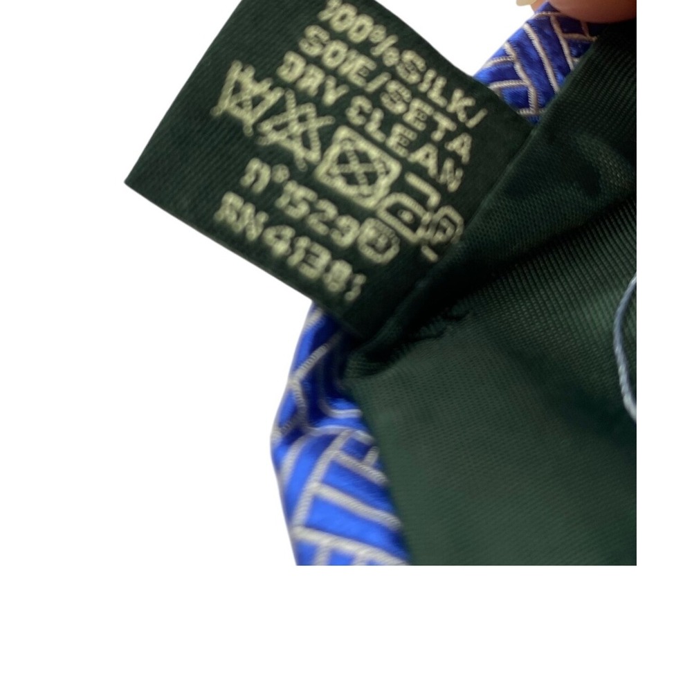 Ralph Lauren Mens Tie‎ Blue Geometric Pattern 100% Silk Necktie NWOT - Picture 5 of 5